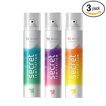 Secret Temptation Te Amo Aqua, Breeze and Pearl Perfume Body Spray Combo for Women, Pack of 3 (120 ml each)