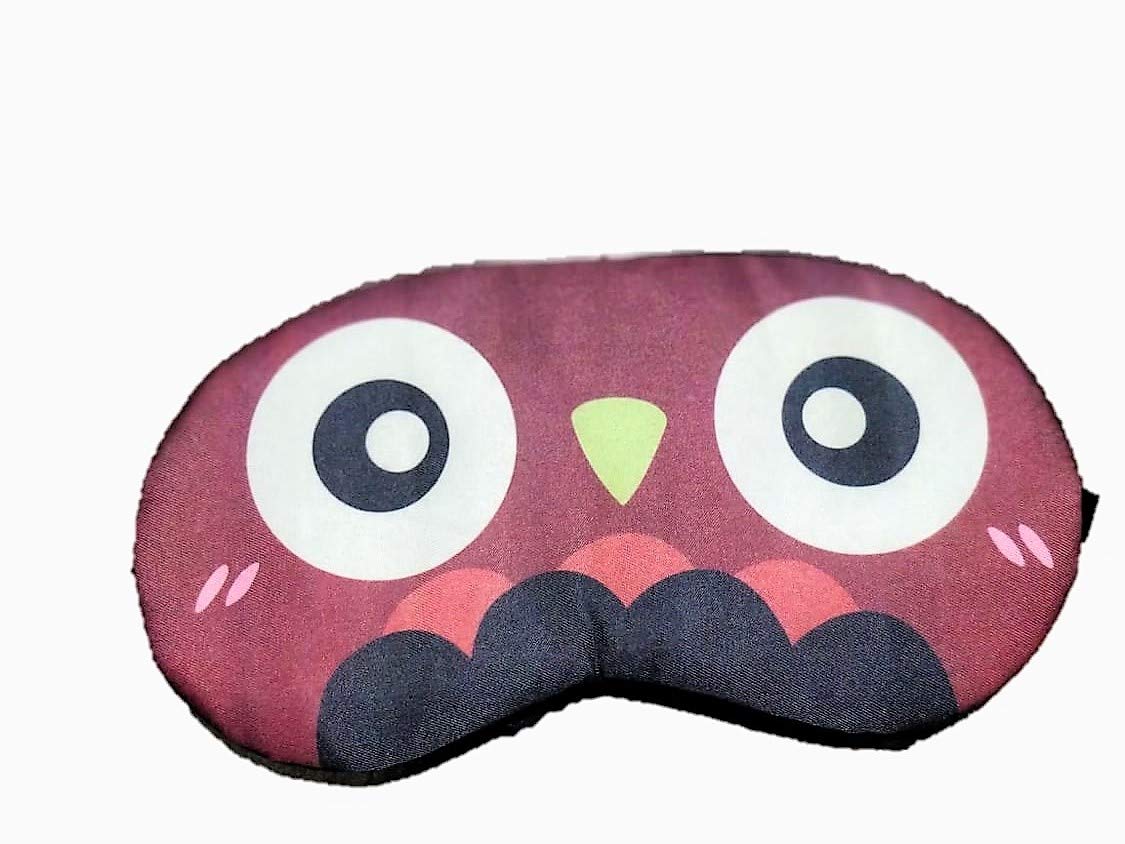 Awestuffs Cotton Blend Imported Air Sleep Mask With 3D Printing Cute Cartoon Pattern, Best Sleeping Eye Cover Travel, Nap, Meditation, Blindfold With Adjustable Strap For Men,Women Or Kids Owl,Multi-picture-29