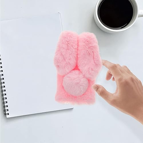 Miniatura 7 de Funda de felpa de piel esponjosa para Samsung Galaxy A52, lindo conejito peludo, funda protectora 3D de animales mullidos, funda protectora de pelo