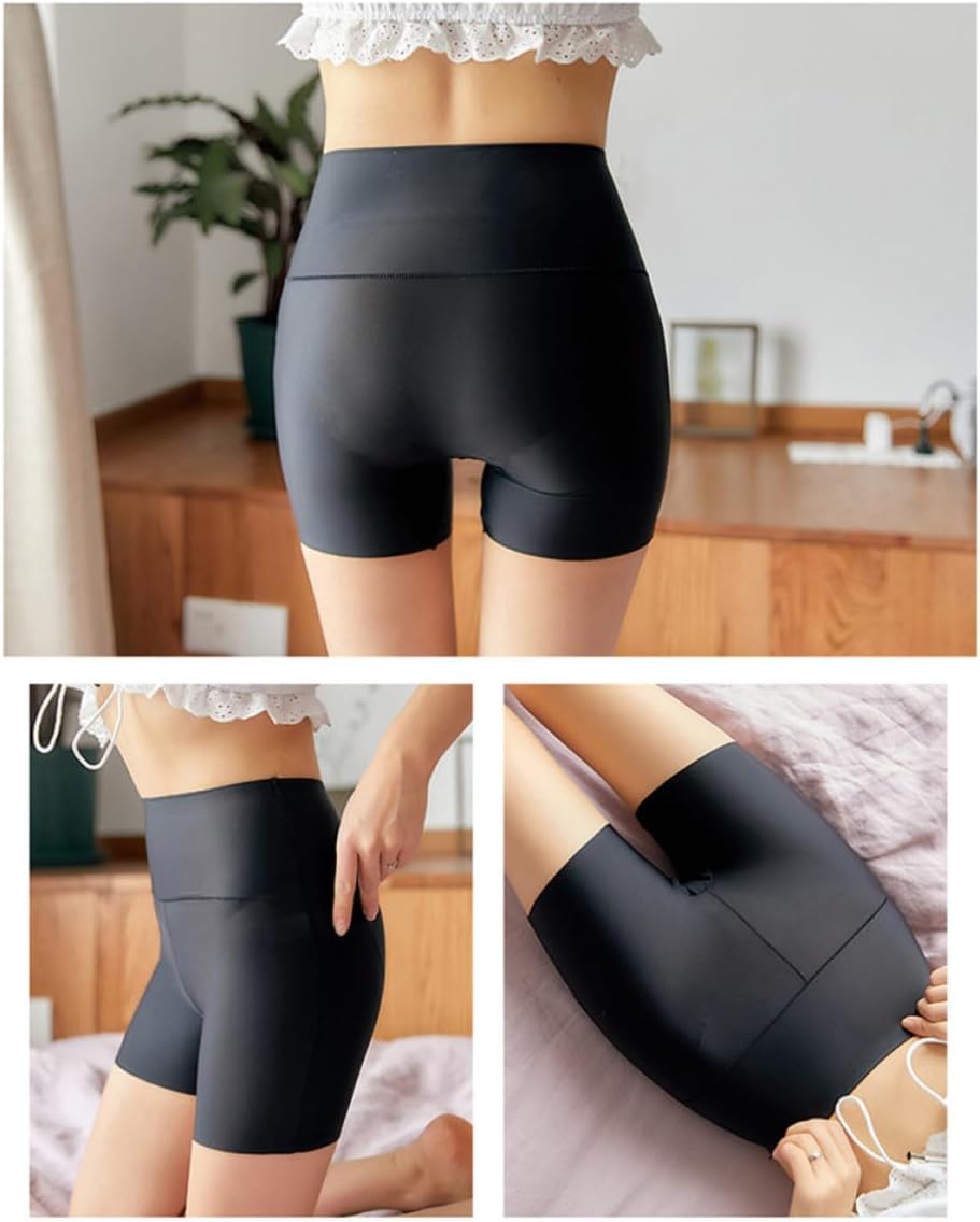 Women's Ice Silk Safety Pants High Waist Breathable Black