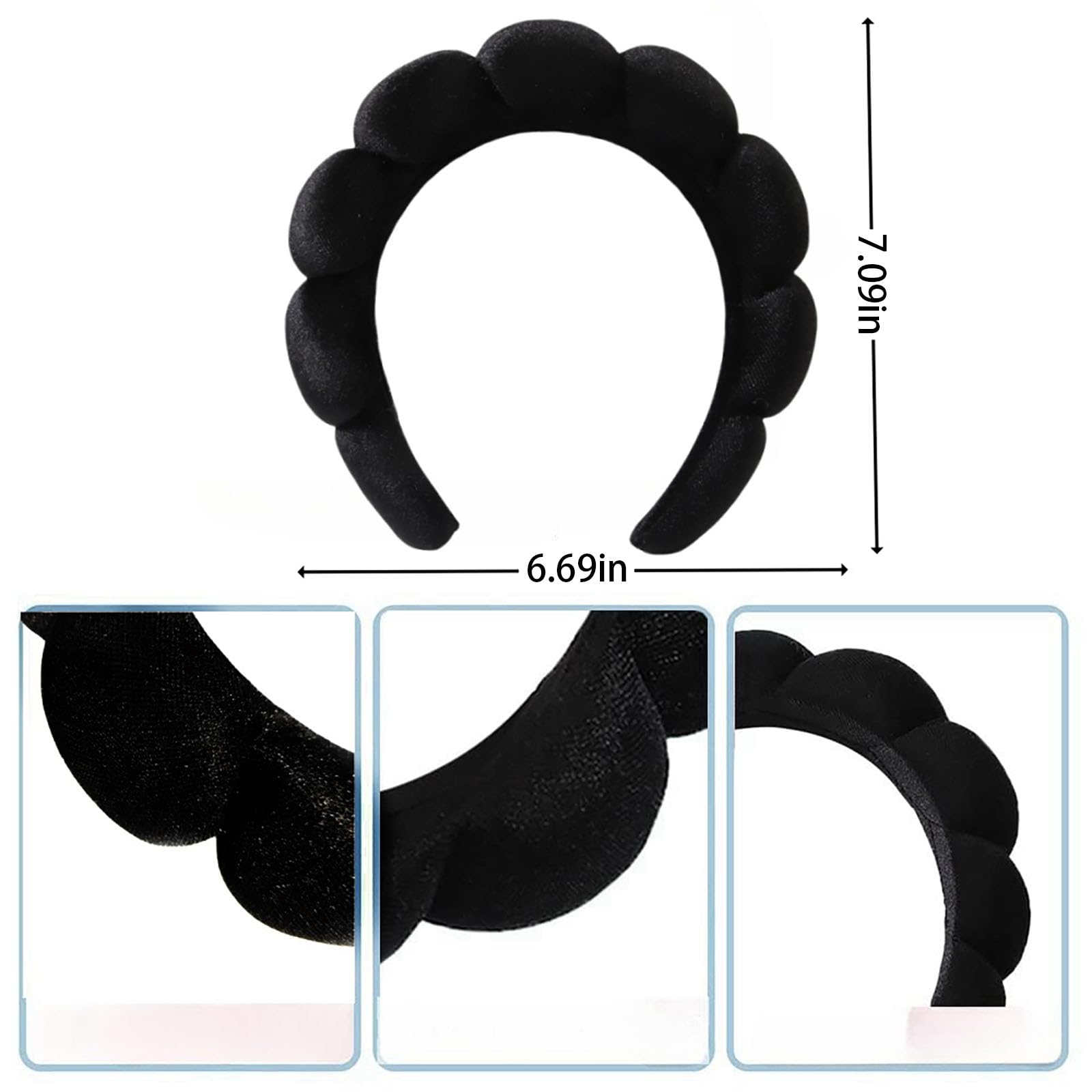 Set di fasce per capelli da spa con spugna per lavaggio e trucco, asciugamano da bagno per pulire il viso o il raggio del bagno. (verde, codice medio)