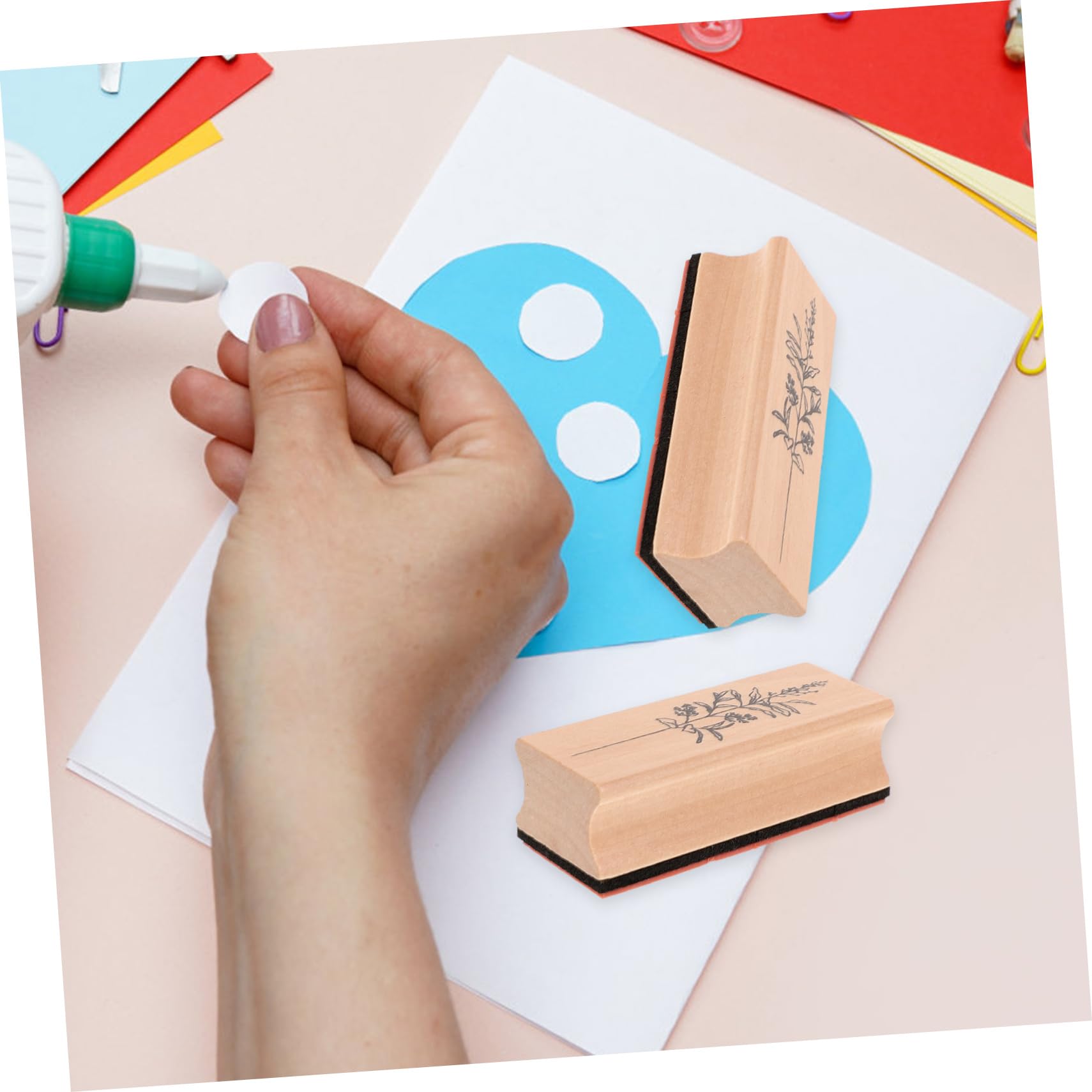 Tofficu 4 Sätze Briefmarke Stempel Individuelle Signaturstempel, Selbstfärbend Alphabet-stempel Basteln Dekoration Dekorativer Zeitschriftenstempel Holzhandwerksstempel 8 Stück * 4