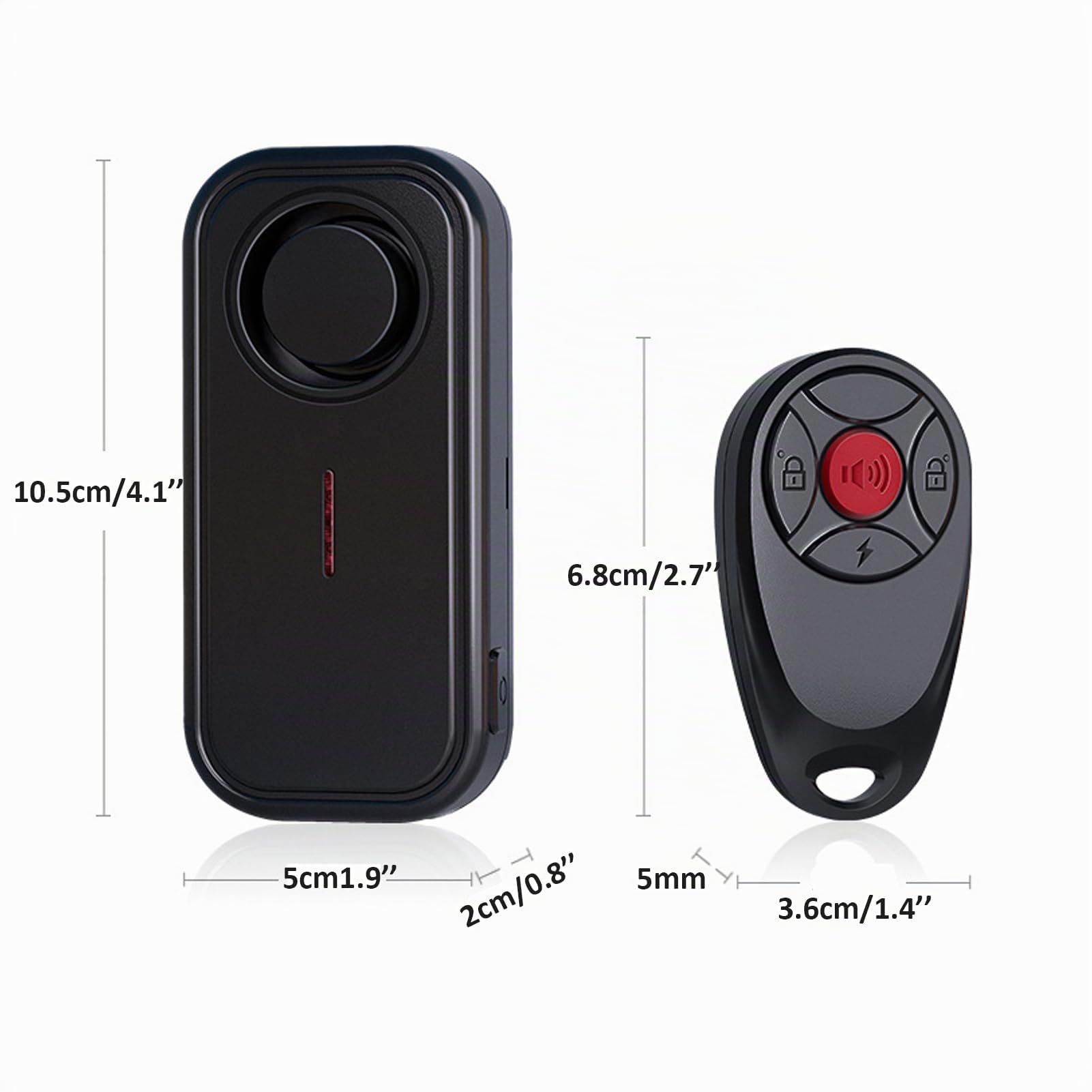 Mengshen Lot de 2 détecteurs de mouvement pour vélo, voiture, remorque, vélo électrique, moto, scooter - 113 dB - Étanche IP66