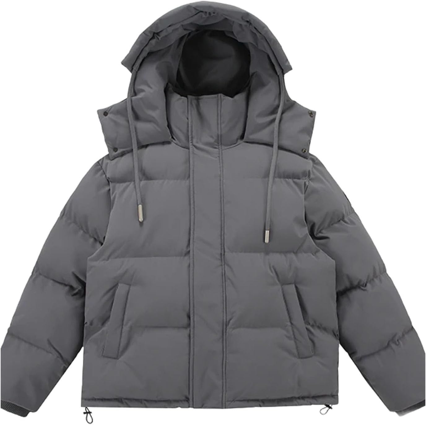Men Women Winter Loose Casual Cotton-padded Hooded Parkas Jacket Campus Boy Gril Thicken Warm Snow Coat Outerwear