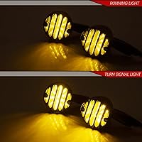 Vista 2 de Luces intermitentes LED SMD con forma de bala para motocicleta, color ámbar, delanteras y traseras, parrilla indicadora, universal, compatible