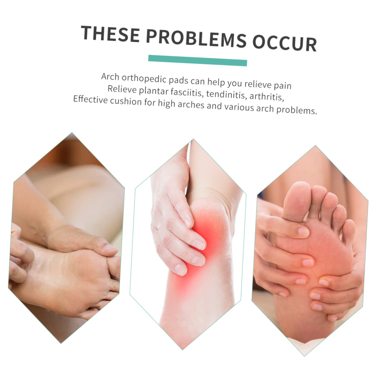 FOMIYES Elastic Foot Pads Pads for Feet Massage Pad for Women Men Breathable Foot Pads for Flatfoot