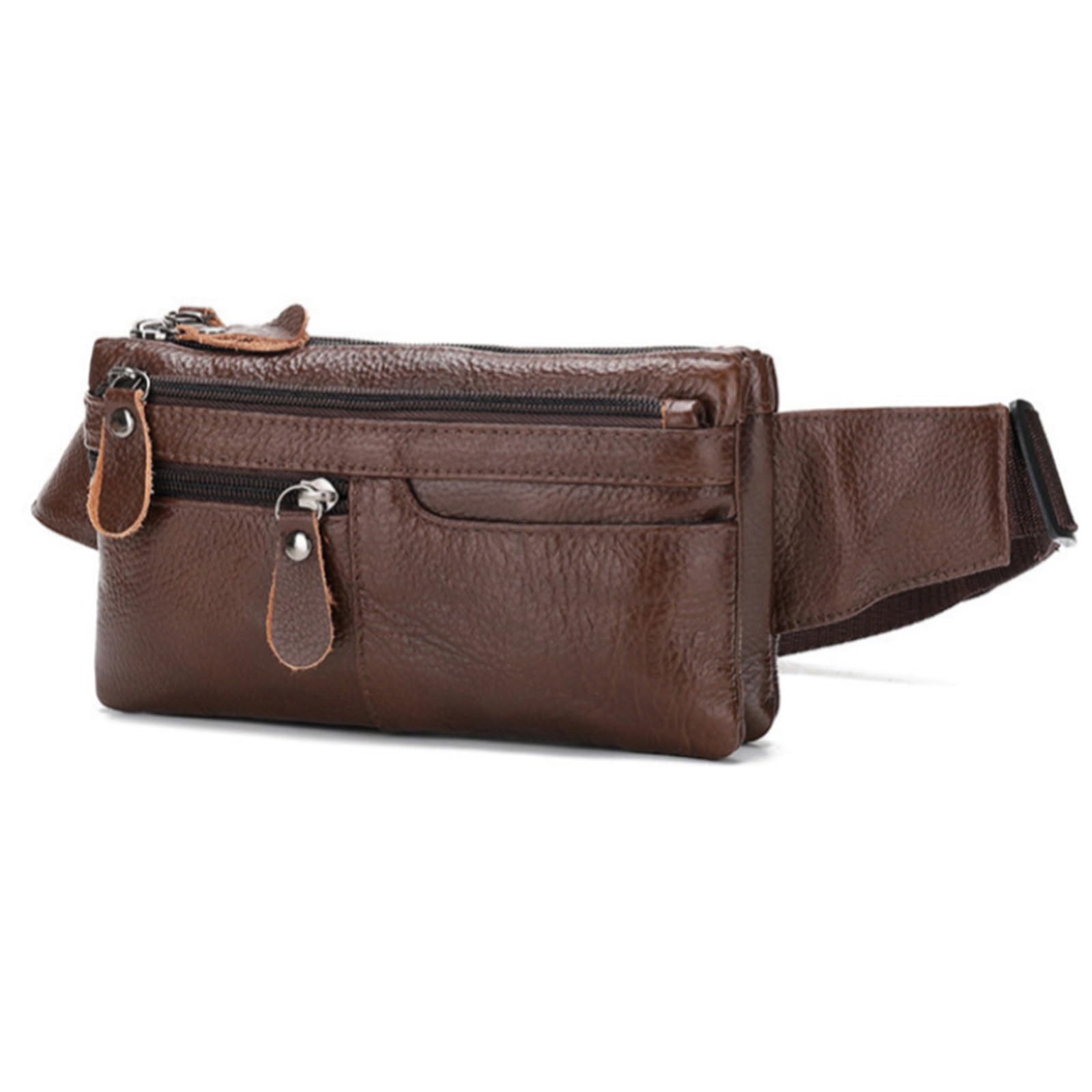 Męska nerka nerka nerka miękka skórzana męska torba na talię biznesowa męska torba crossbody, Kawa, 22x13x4cm, Jeden styl