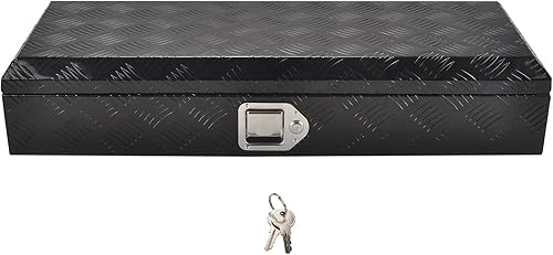 Miniatura 11 de SSN Caja de herramientas de aluminio negro de 16 pulgadas, caja de herramientas de banda de rodadura de 5 barras para camión, cama, automóvil,