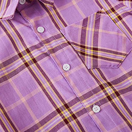 Chemise courte en coton pour garçon violette Spring&Gege taille S