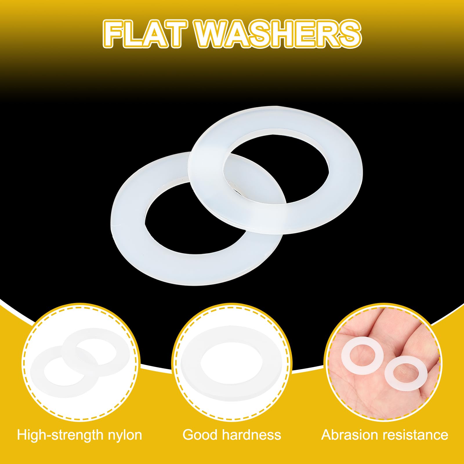 PATIKIL M12 Nylon Flat Washers - Image 3