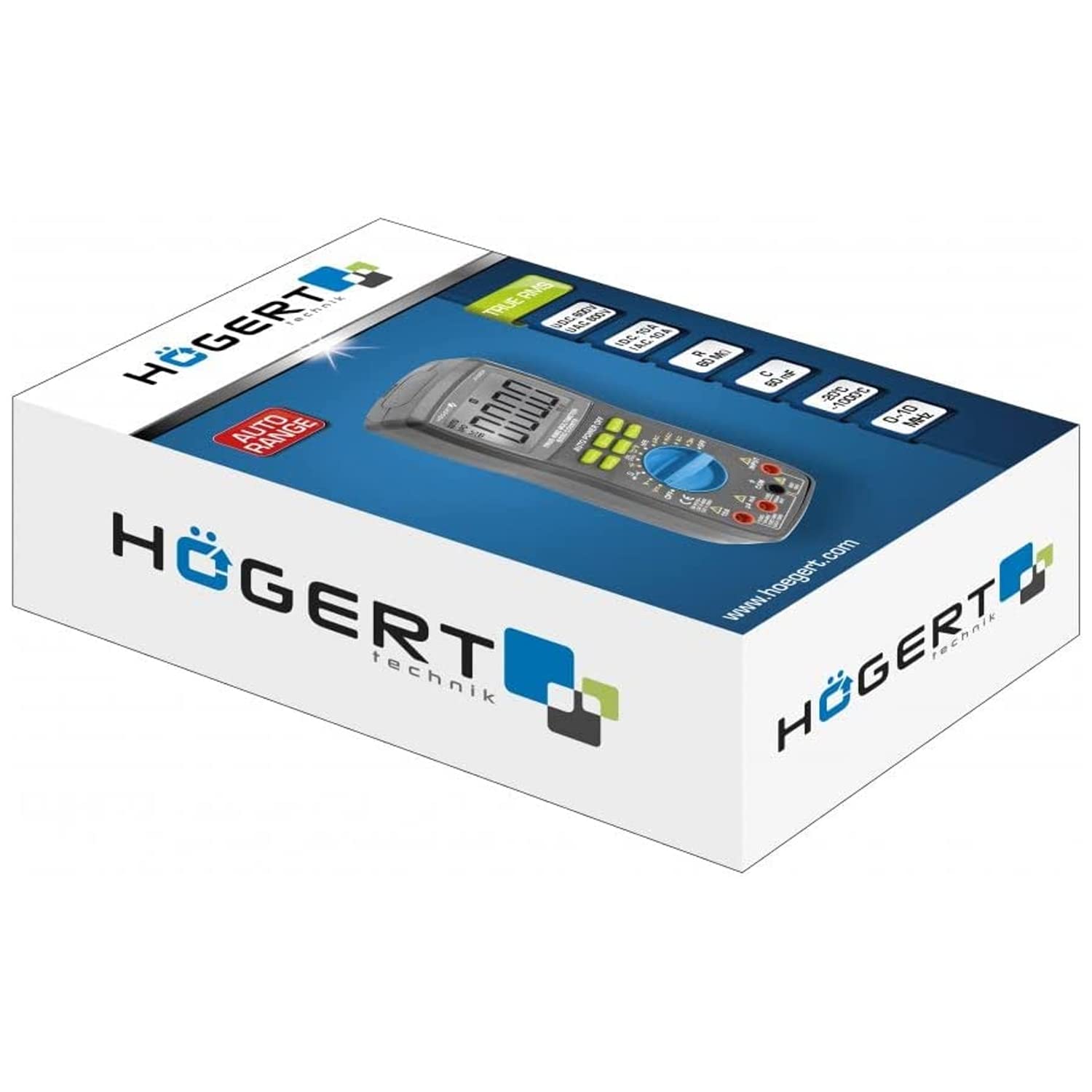 Högert Technik - Wielofunkcyjny cyfrowy miernik I multimetr do 600 V / 10 A I RMS I ekran LCD I gumowa powłoka I ergonomiczny i kompaktowy I łącznie z kablem pomiarowym I HT1E604