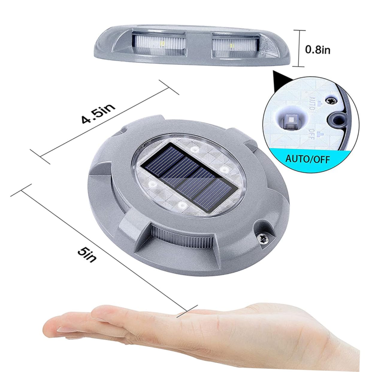 BESPORTBLE LED Solar Ground Buried Light Alloy Outdoor Deck Lamp Crush Resistant Automatic Blue Illumination for Garden and Pathway Lighting