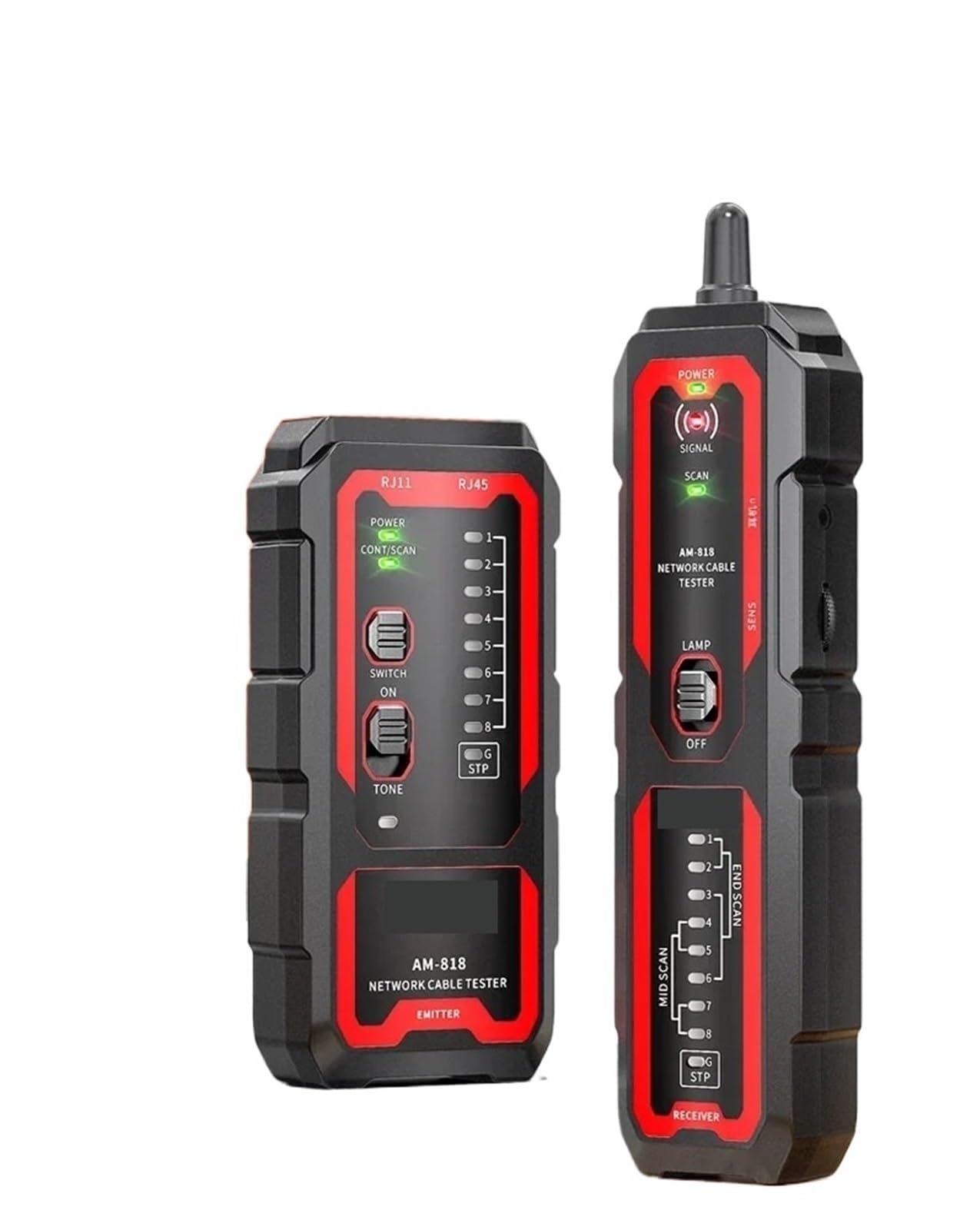 Kit tester for cavi di rete, ricarica USB, test su PoE, NCV, flashing porta Ethernet, controllo crimpatura, kit tracciamento LAN Prove di trasmissione(AM-828NPro)