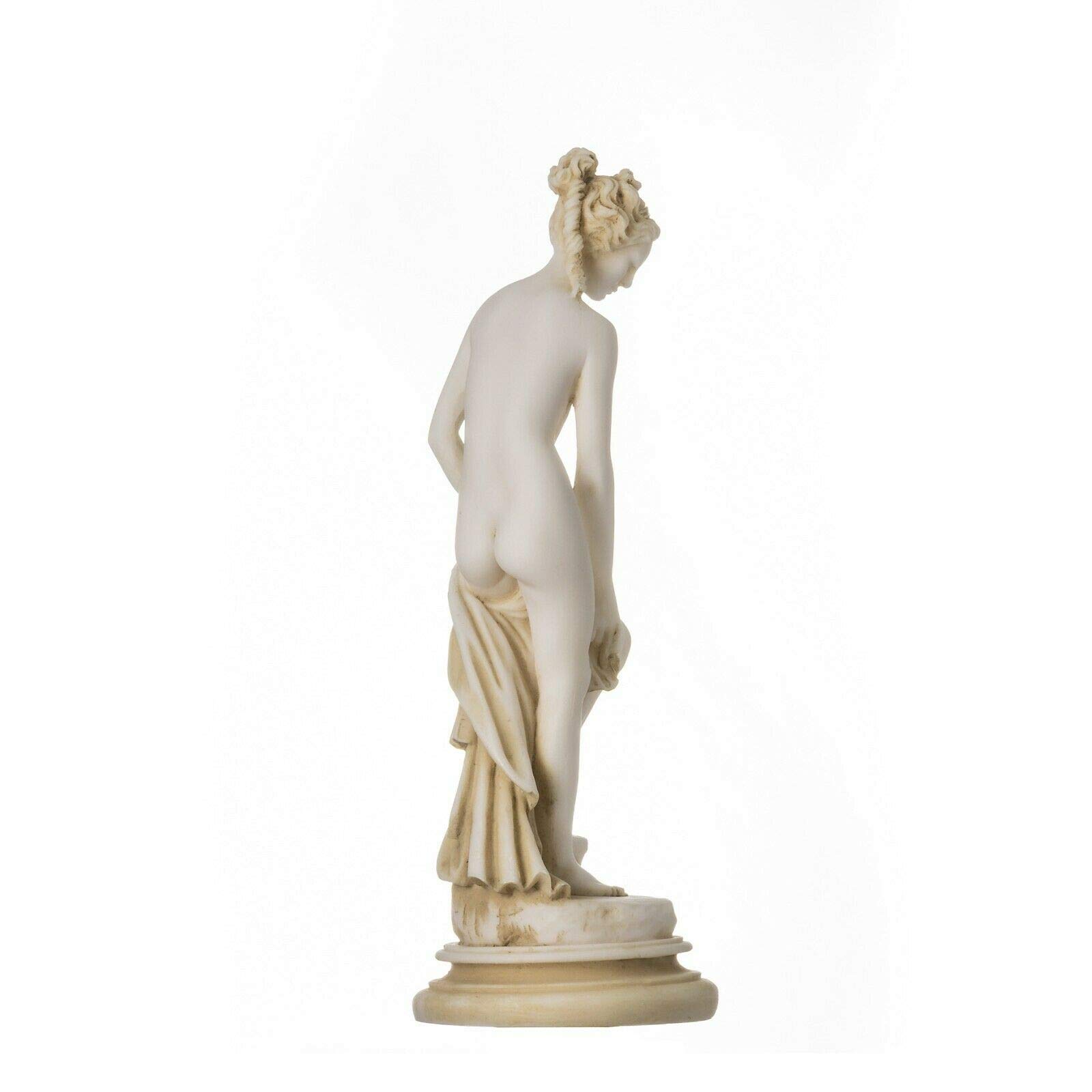 BeautifulGreekStatues Elena di Troia Sparta Scultura Statua in Alabastro Figura Femminile Nuda 23cm Tono Dorato