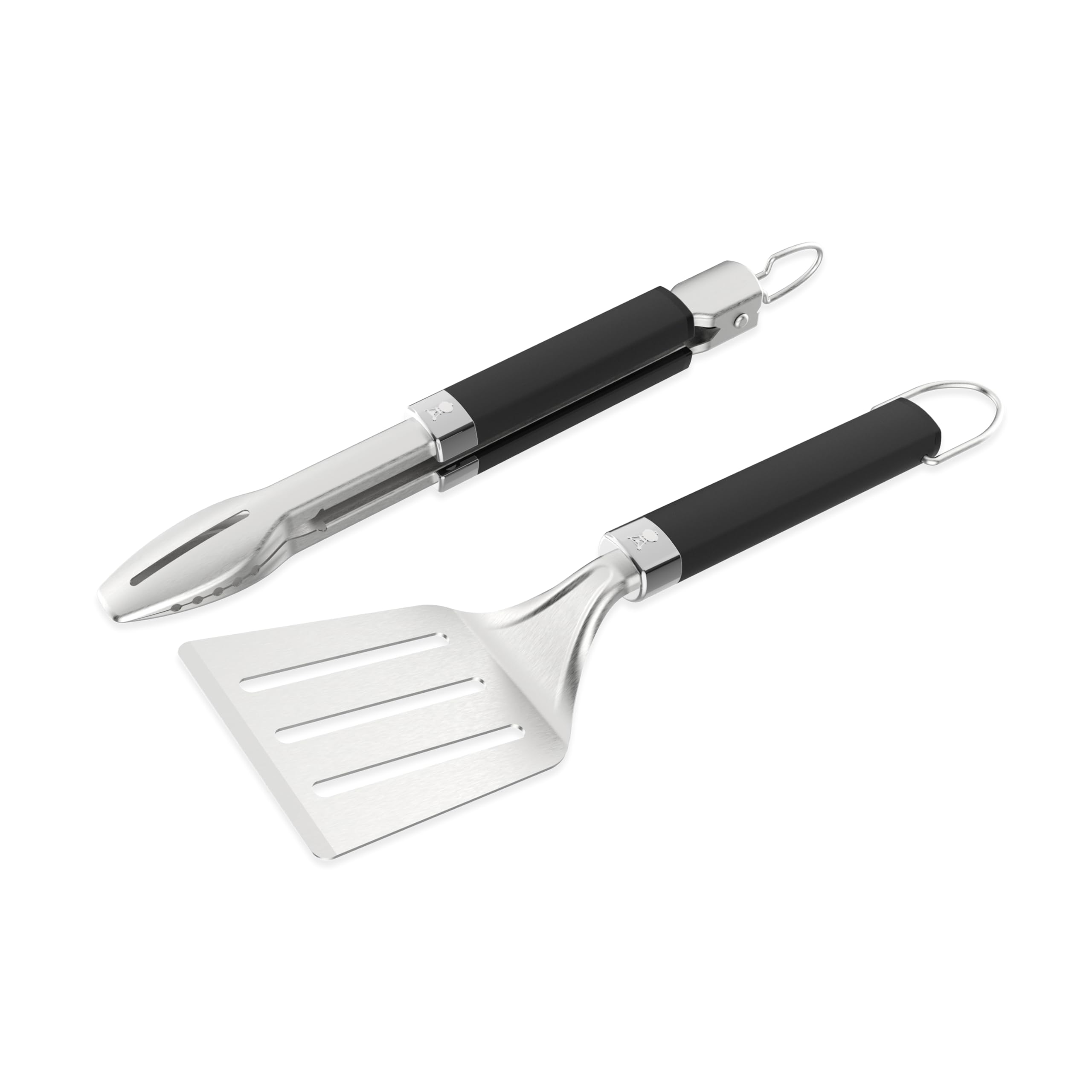 Weber Set Portatile di Utensili per Barbecue (2 Pezzi), Composto da Pinza e spatola, Lavabile in lavastoviglie – Argento/Nero (3400213)