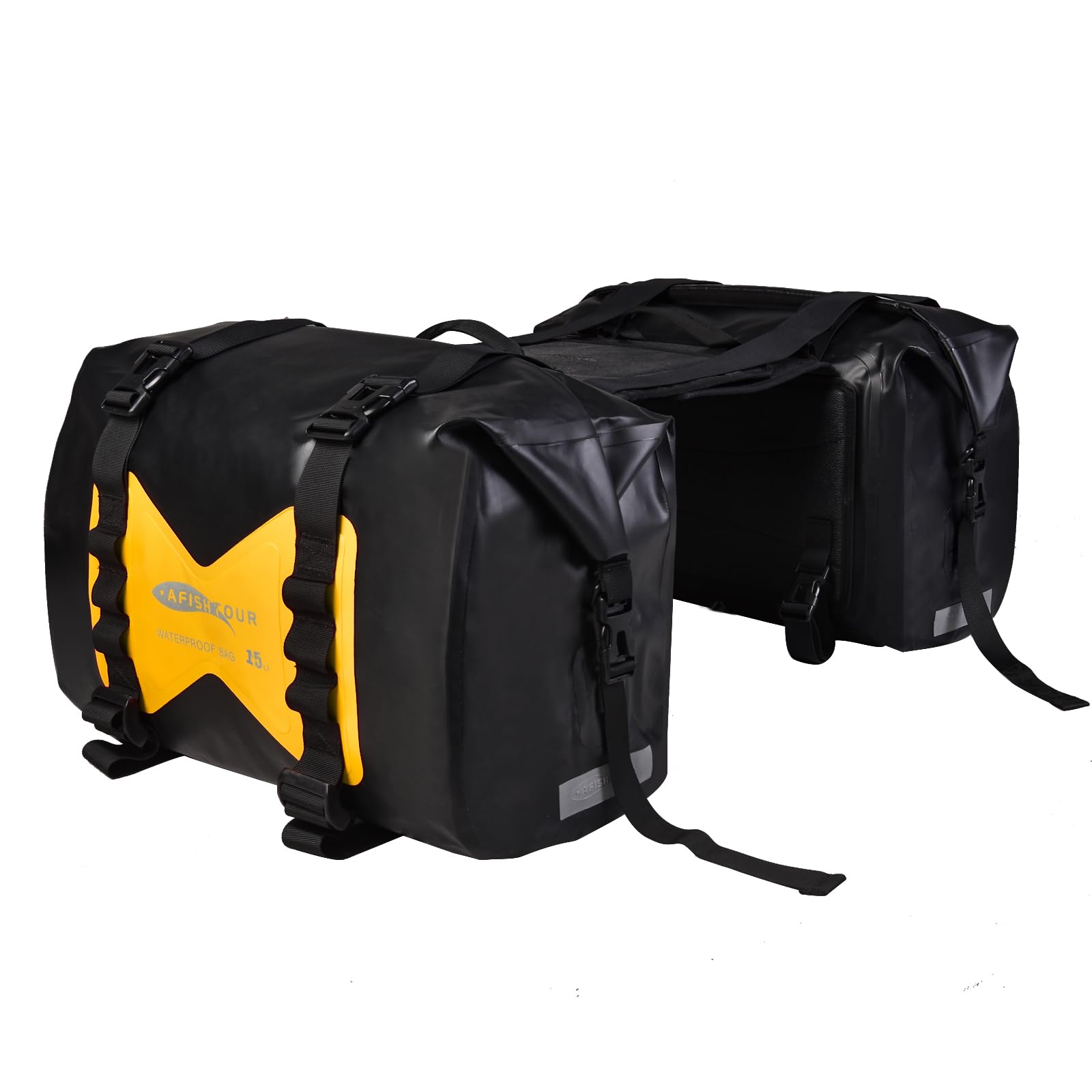 Borse da viaggio per moto da 30 l, borse laterali per moto, borsa rimovibile per scooter, Honda, Suzuki, Yamaha (giallo, 1 paio)