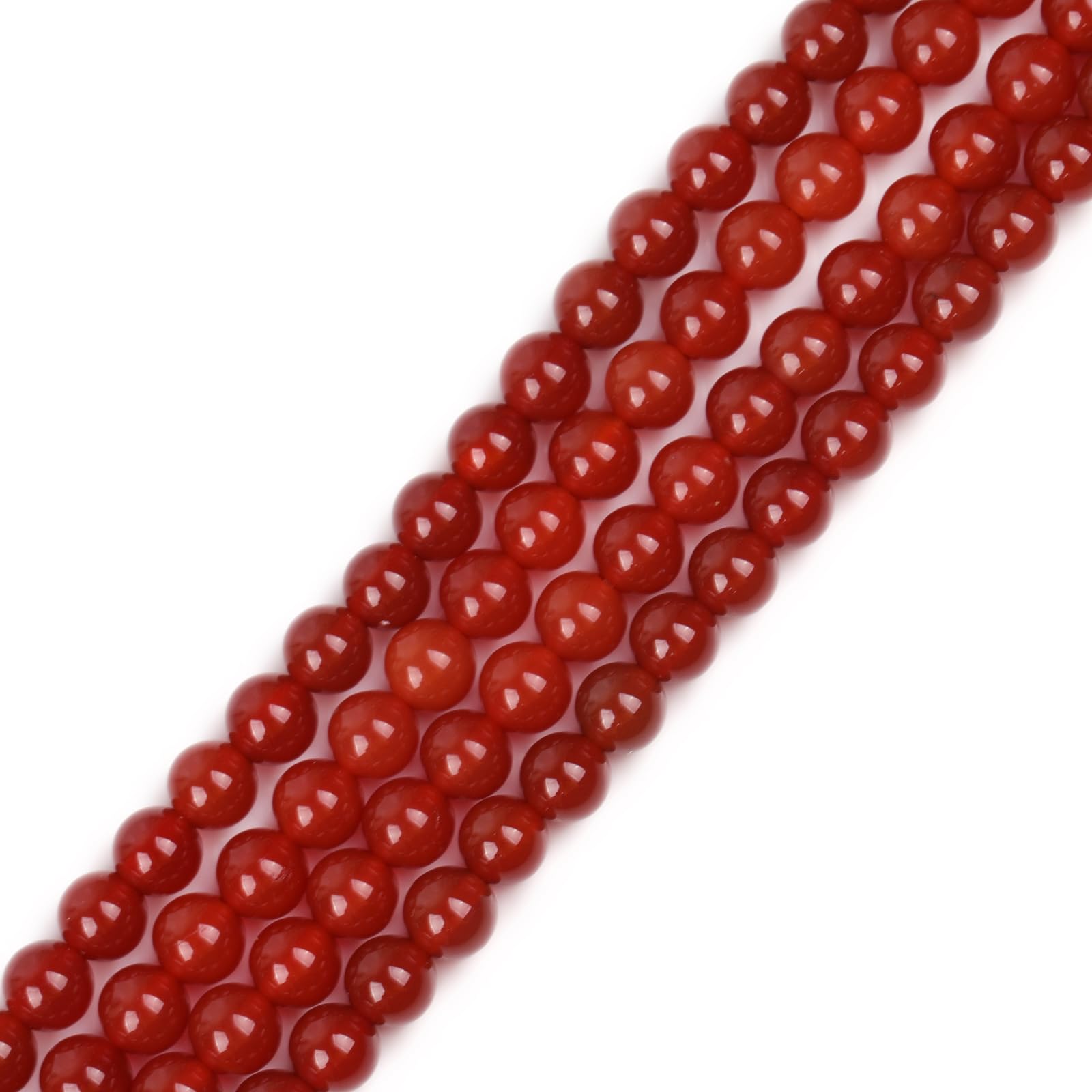Gem-Inside Natural Red Agate Stone 6mm Round Beads for Jewellery Making Strand 15" 63 pcs Beaded Semi Precious Gemstone DIY Handmade Craft Supplies