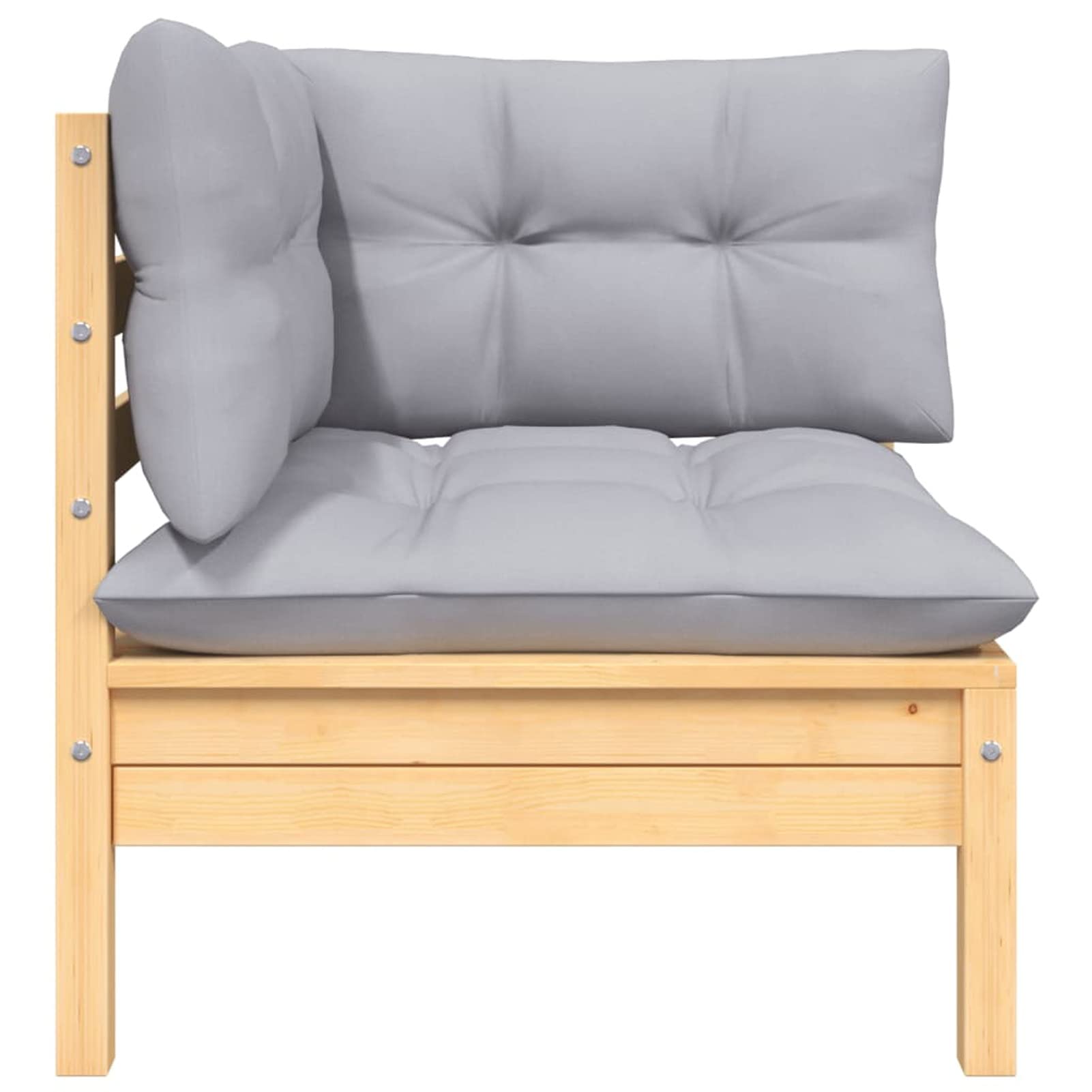 Homgoday Sofá de jardín 2 plazas con Cojines Grises Madera Maciza pinosofa Exterior palets Madera Sofa palets Exterior