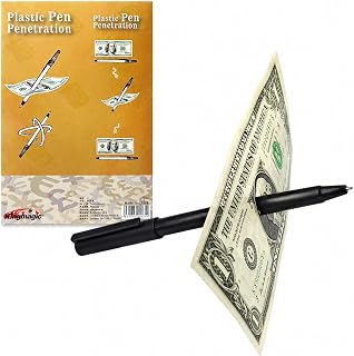Mystery Trick Pen Through Dollar Effect Prop Fun Easy to Learn Magic Tricks for Stage Up-Close Events and Entertainment (Pen Thru Dollar)