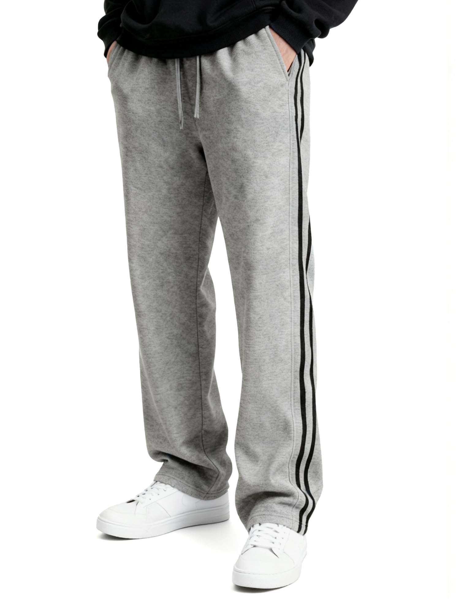 Mens Baggy Wide Leg Sweatpants with Pockets Relaxed Fit Drawstring Pants for Athletic Casual Lounge
