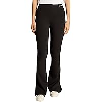 Calvin Klein Donna Leggings Milano Elastic Gamba Svasata, Nero (CK Black)