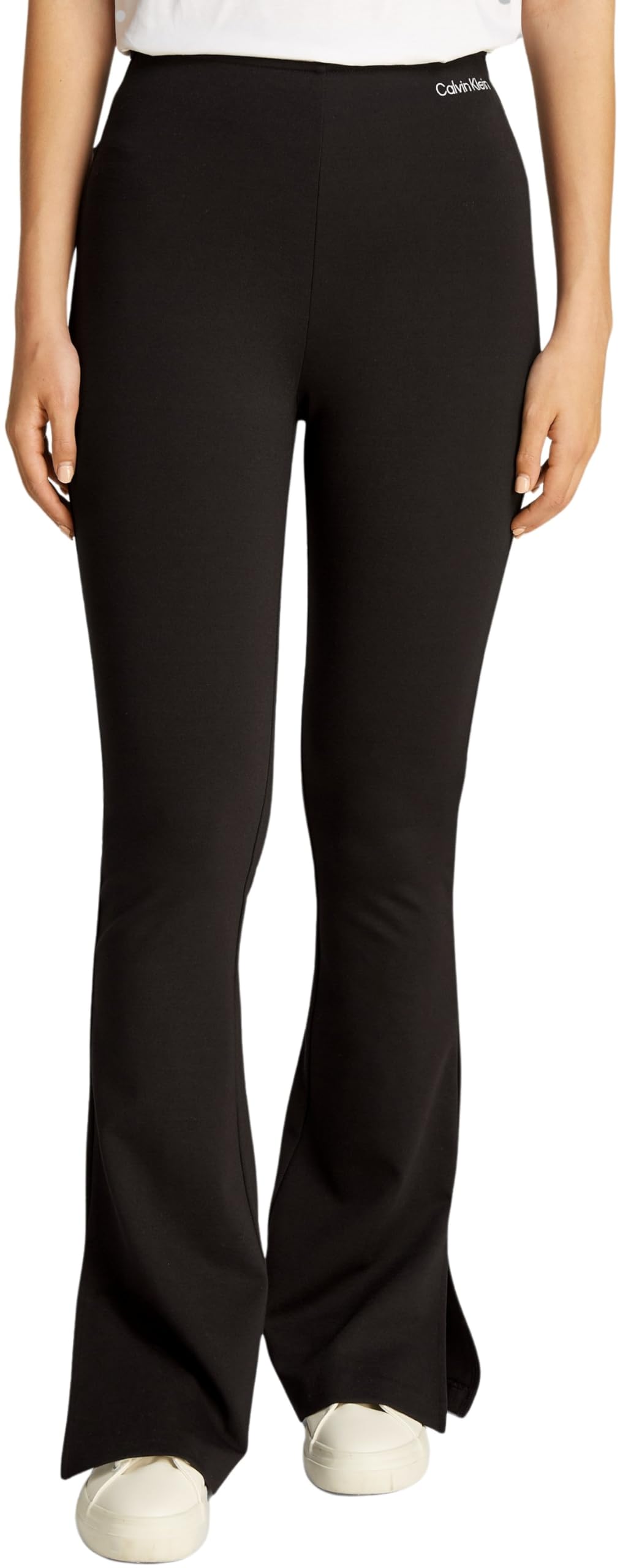Calvin Klein Women's Milano Elastic Flared Leggings, Black (Ck Black), XXS