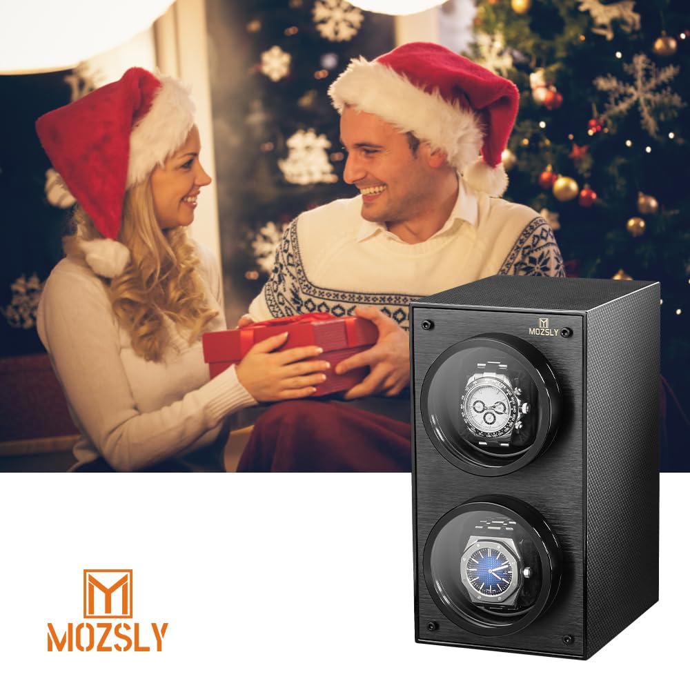 MOZSLY Remontoir pour Montres automatiques Individuelles 12 Modes de Rotation avec Moteur Silencieux en métal argenté, argenté