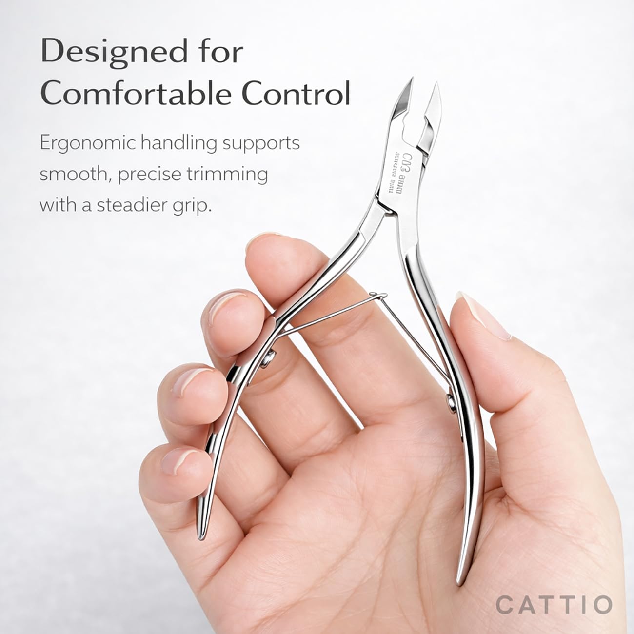 Taglicuticole con spingi cuticole e tagliacuticole, pinza professionale in acciaio inox, tagliacuticole, strumento per pedicure durevole per unghie delle dita e dei piedi della pelle