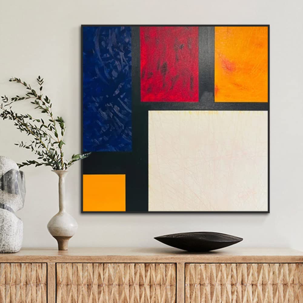Peinture florale orange 3D tableau moderne pour grand salon chaleureux