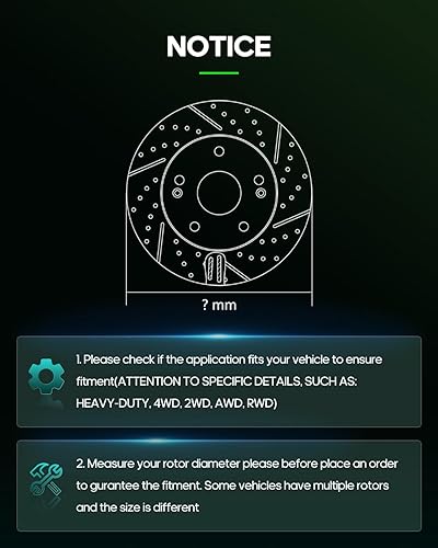 Miniatura 9 de SCITOO Rotores de disco ventilados delanteros de 10.83 pulgadas (10.827 in) + pastillas de freno de cerámica de repuesto para Pontiac Vibe 2009