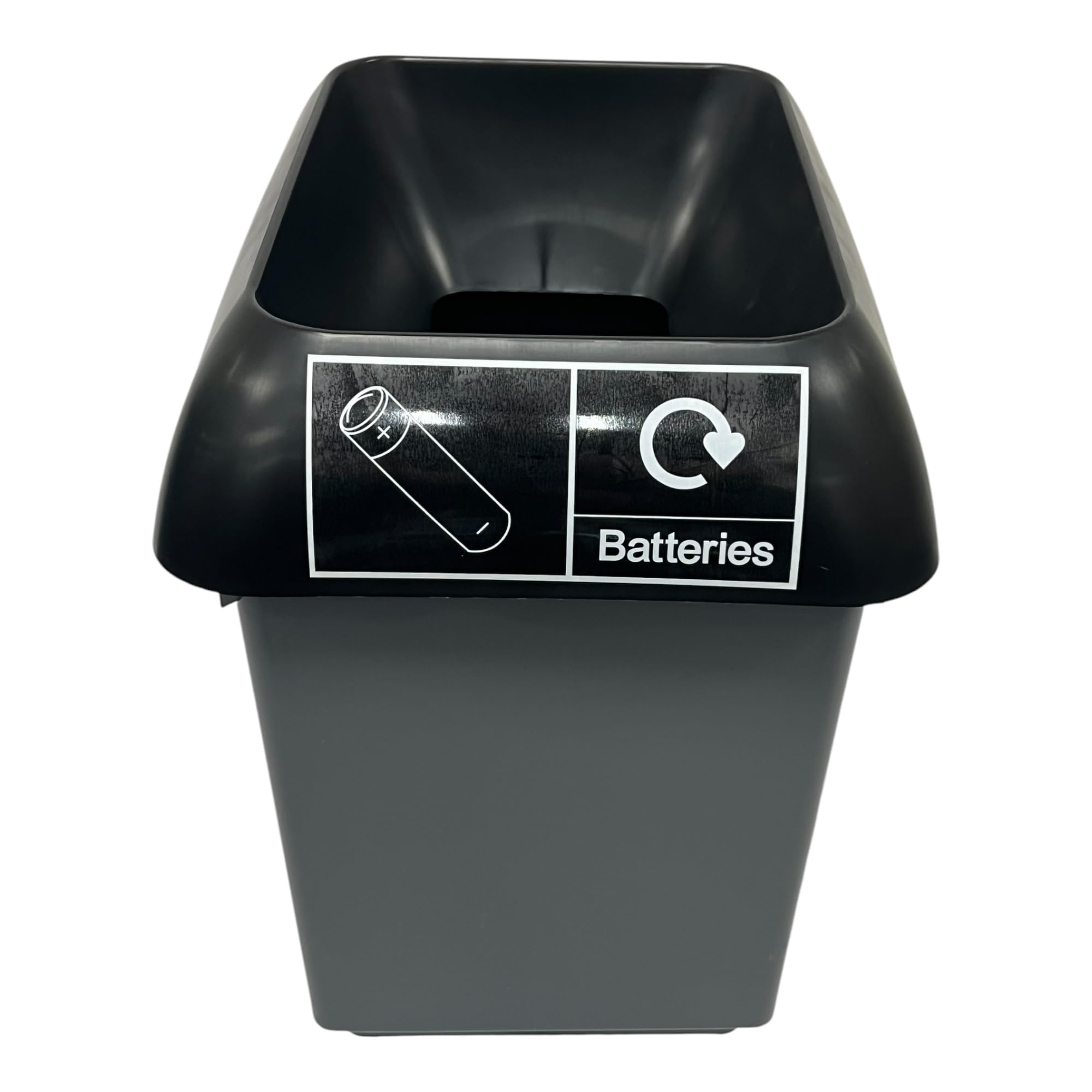 Chabrias 30 Litre Black Lid & Battery Logo Recycling Bin – UK Made 100% Recycled Plastic Colour Coded Simpler Recycling Options