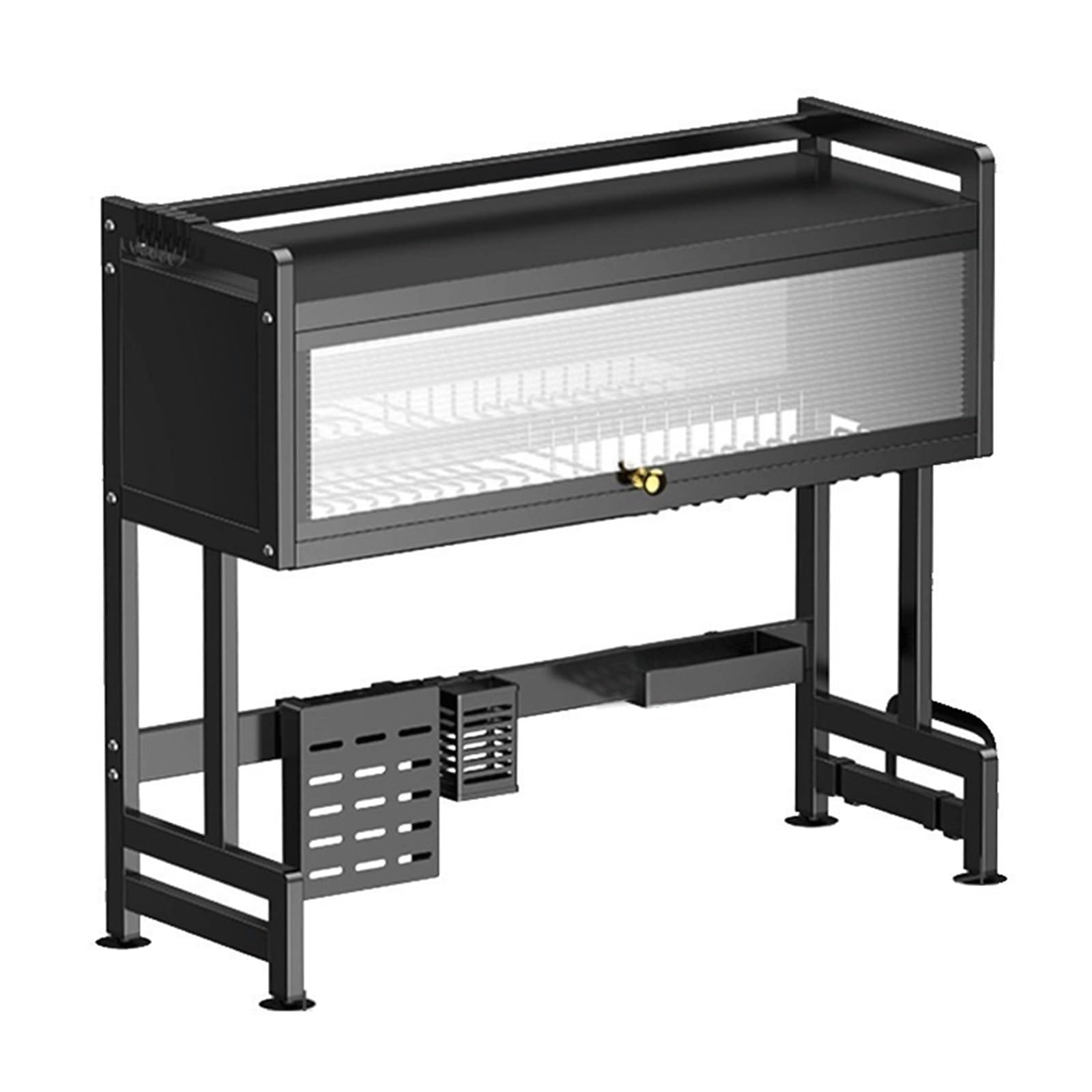 Escurridor de platos de 3 niveles para fregadero – Cocina multifuncional con tapa de gran almacenamiento para platos, diseño resistente (105 cm) – perfecto para espacios de cocina ordenados