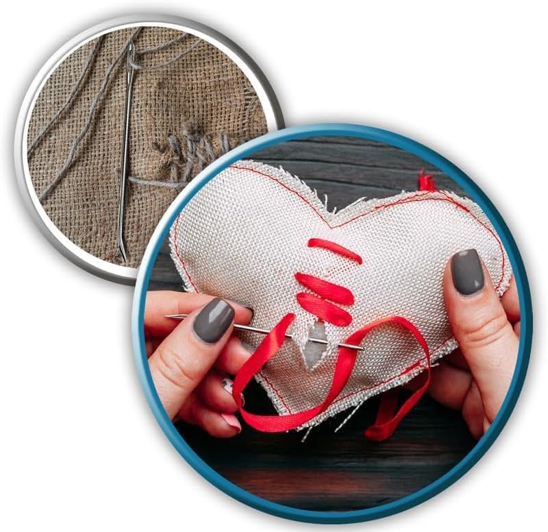 Miniatura 8 de Juego de agujas de coser a mano resistentes, 15 agujas para tapicería, cuero, reparación de lona de alfombra