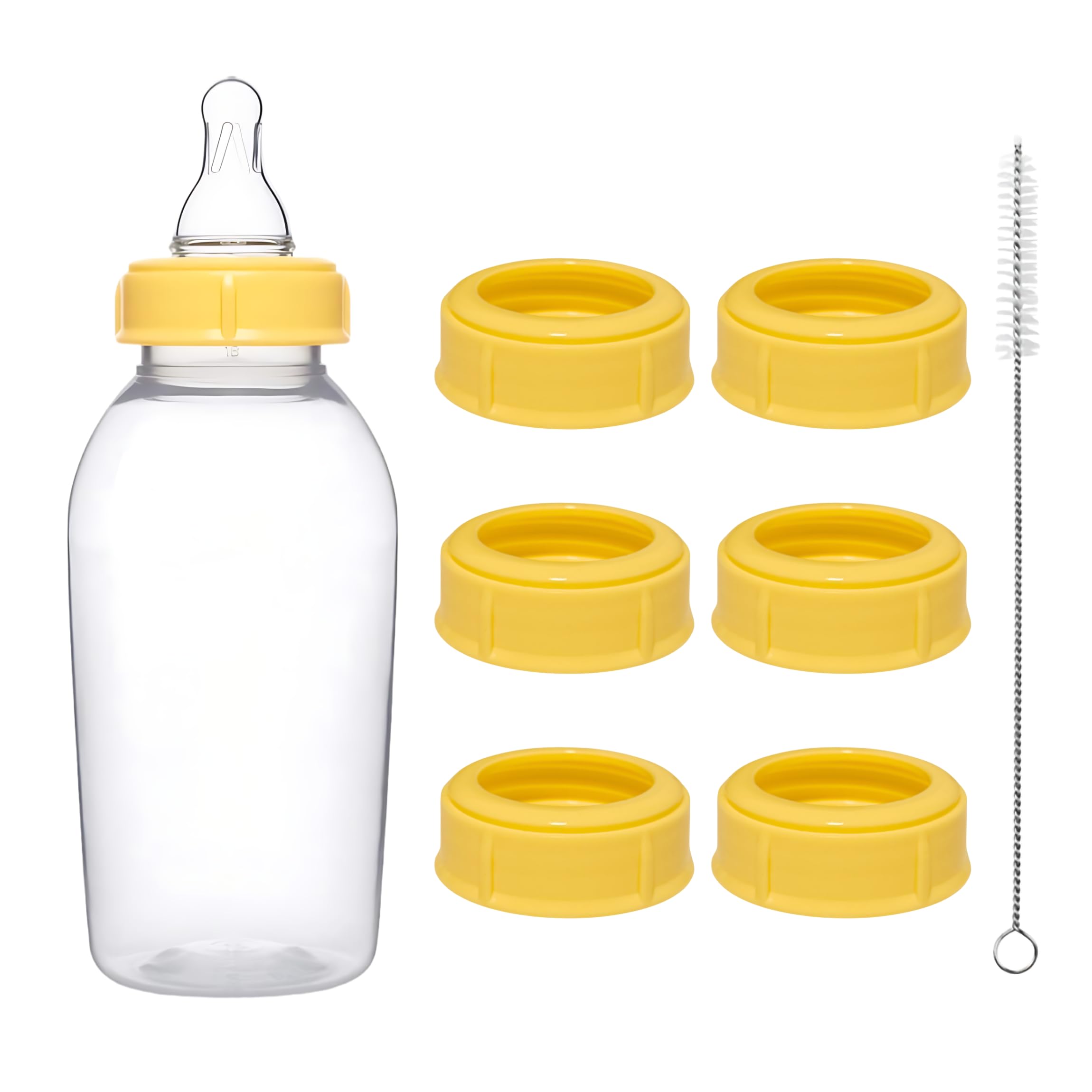 6pcs Replacement Collar Rings for Medela Baby Bottles 5oz & 8oz | 1 Count (Pack of 6) BPA Free | Compatible with Plastic & Glass Bottles | Mess Free No Leak or Spill