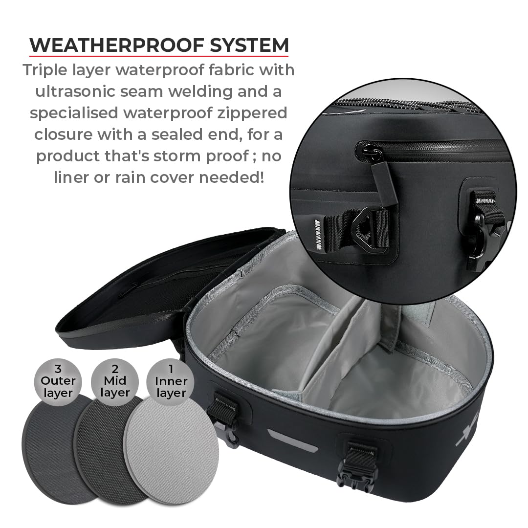 ViaTerra 6L wasserdichte Hecktasche Universal-Motorradsitztasche