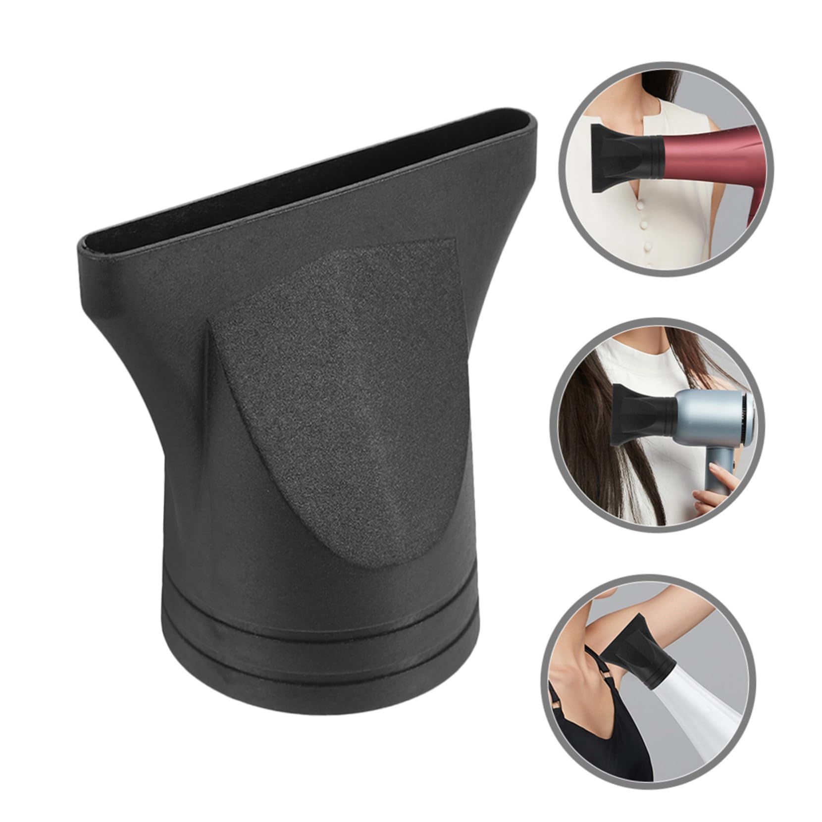 Veemoon Boquillas Concentradoras Flujo de Aire Enfocado 4 Piezas para Secador de Pelo para Boquillas de 4-4.8cm Negras de Plástico y Ajuste Preciso