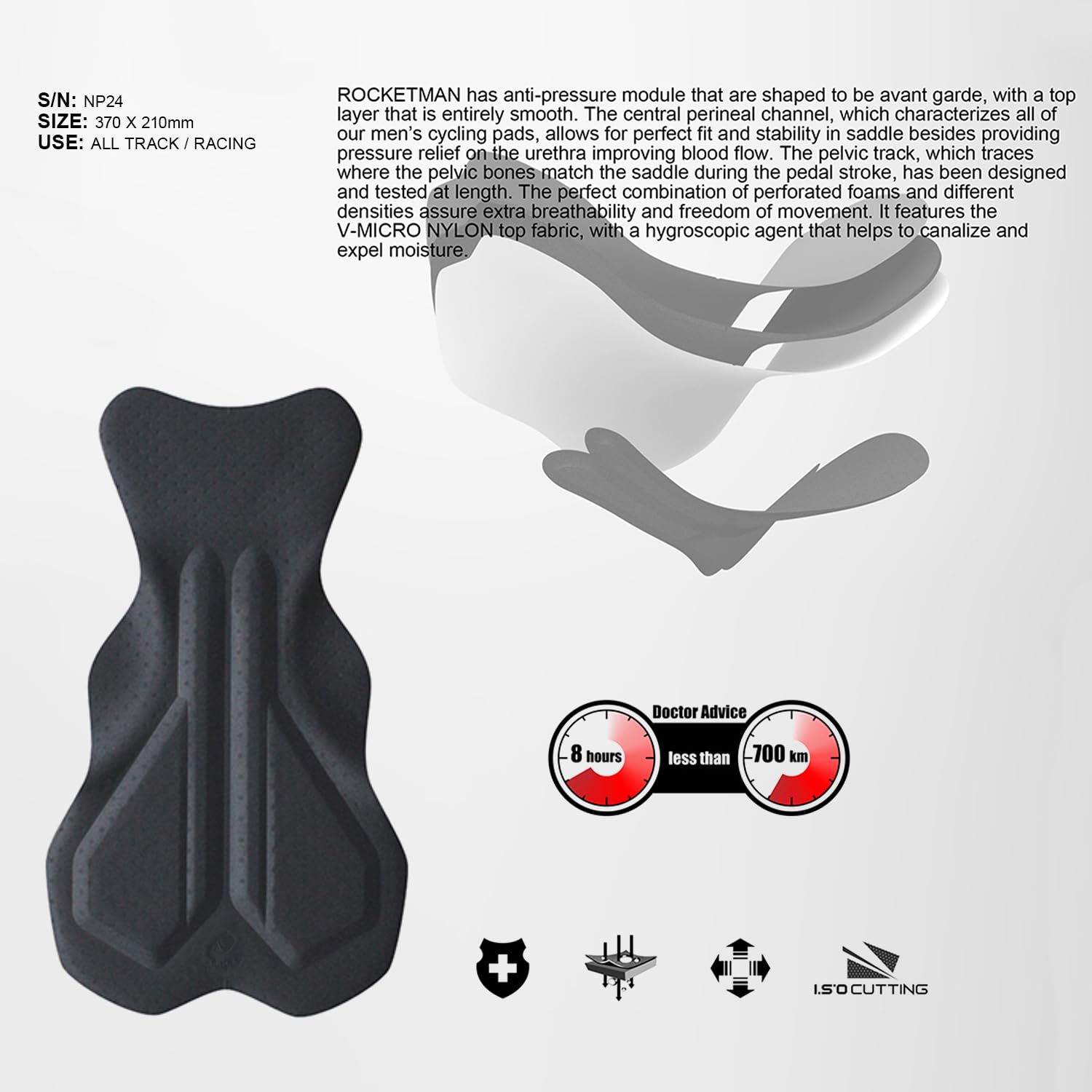 NUCKILY Pantaloncini da ciclismo da competizione da uomo, pantaloncini da ciclismo imbottiti 4D con tasche Pro Race Bike Shorts