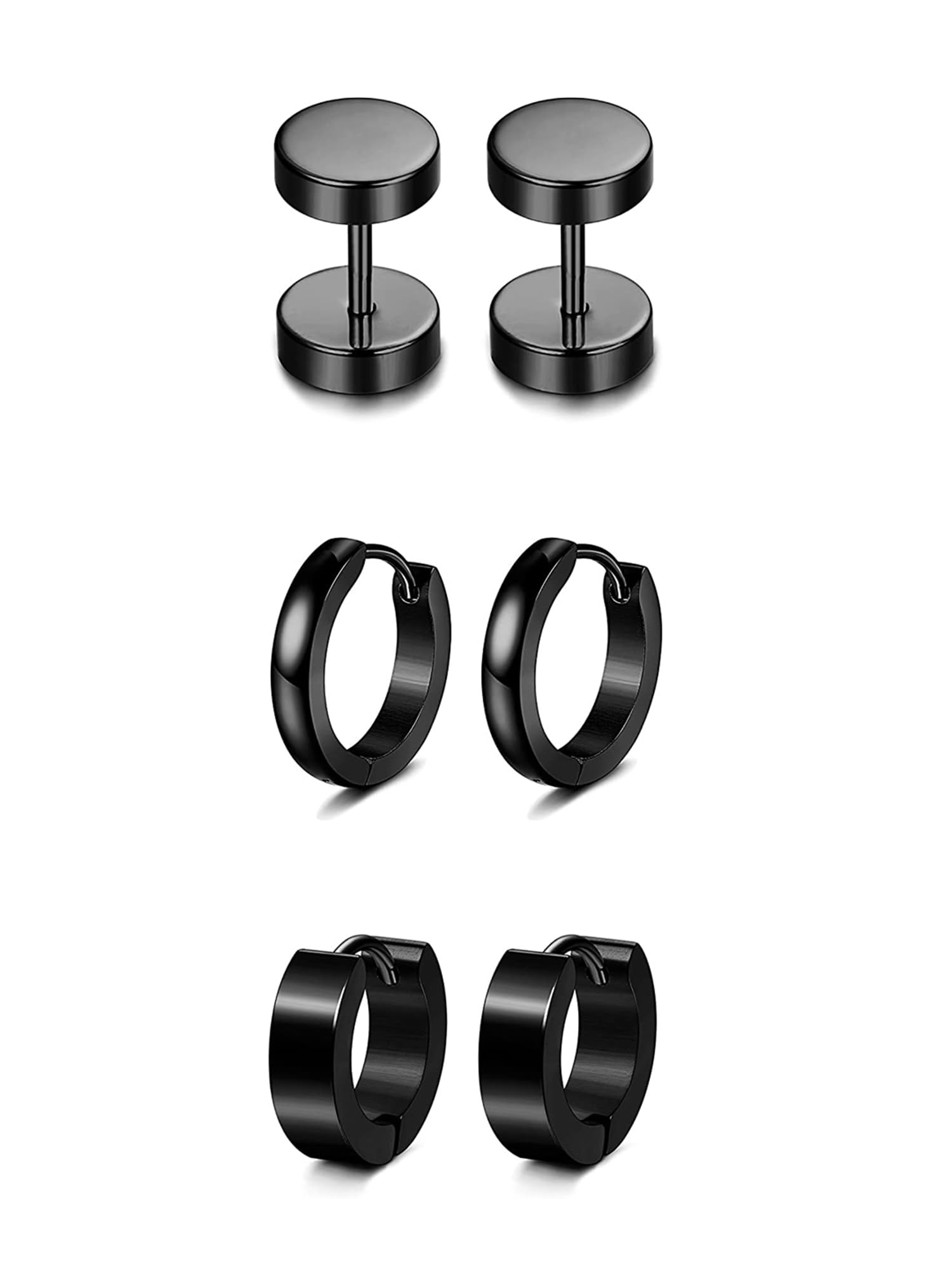 Yellow ChimesYellow Chimes Earrings for Men and Boys | Fashion Studs Set Earrings for Women | Stainless Steel stud Earrings | Accessories Jewellery for Men | Birthday Gift for Men and Women Anniversary Gift for Husband and Wife