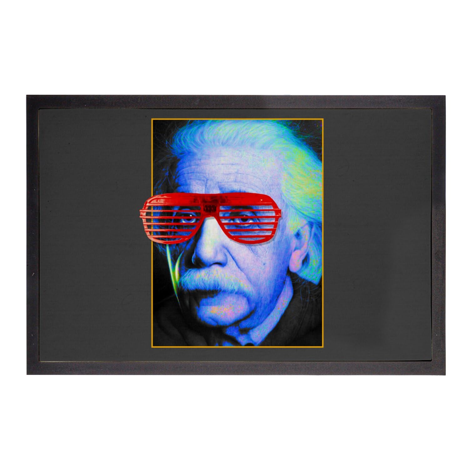 Paillasson noir Kanyee Einstein 75x50cm tapis de porte vintage