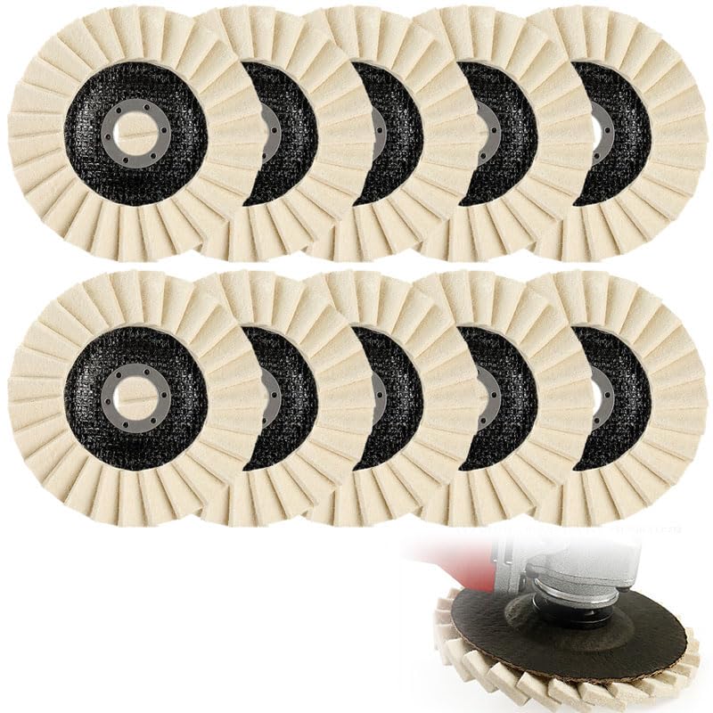 Wool Felt Flap polishing disc Wheel Metal Ceramic car Glass pad Buffing Stable wear-Resistant Durable high Temperature Resistance (10)