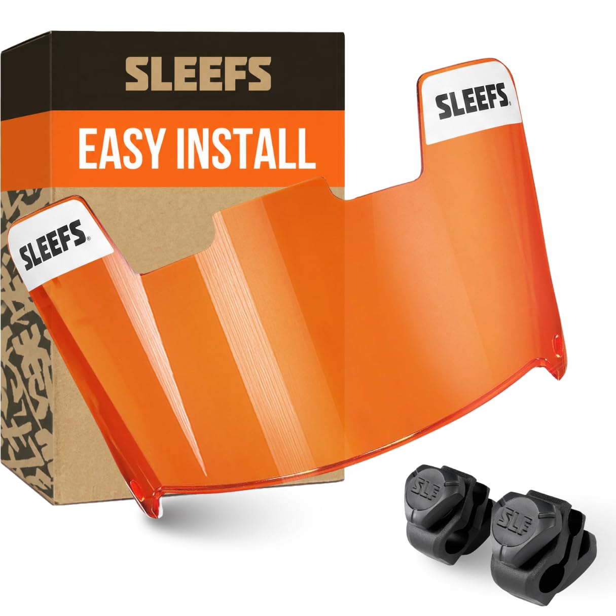 SLEEFS Clear Football Visor for Helmet - Professional Football Visor - Face &amp; Eye Shield - Fits Youth &amp; Adult Helmets - Includes Quick Visor Clips for Easy Installation
