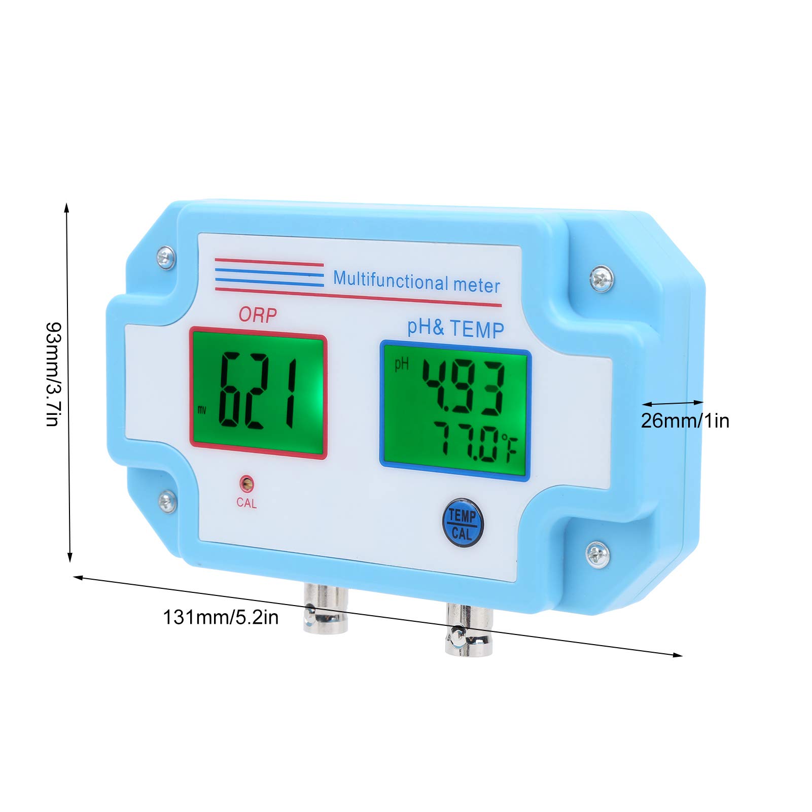 Tester jakości wody, monitor pH/redoks/temperatura z sondą, cyfrowy multiparametr LCD 1 w 3, dokładność 0-14PH ± 0,1PH, zakres -1999-1999 mV dla Plant Pool Spa(EU)