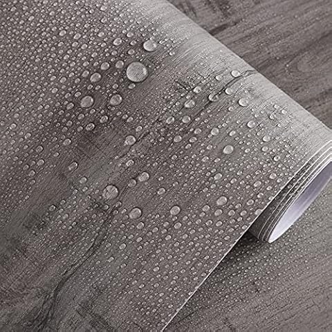 VANISA Peel and Stick Grey Wood Wallpaper 40.6×300cm Wood Grain Self Adhesive Vinyl Contact Paper Vintage Wood Stick on Wallpaper Kitchen Cabinet Shelf Decoration Coverings Cover