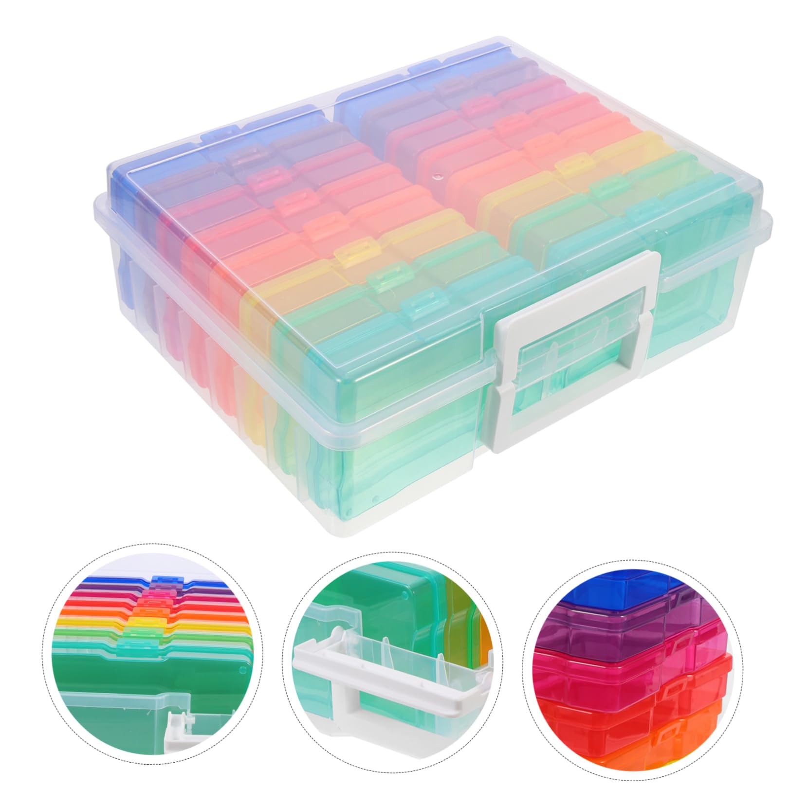 NUOBESTY Kunststoff-aufbewahrungsbox Für Fotos Als Grußkarten-organizer Kartenaufbewahrungsbox Mit Transparentem Design Foto-aufbewahrungsbox Als Schmuckschatulle Leicht Tragbar Für Ordnung