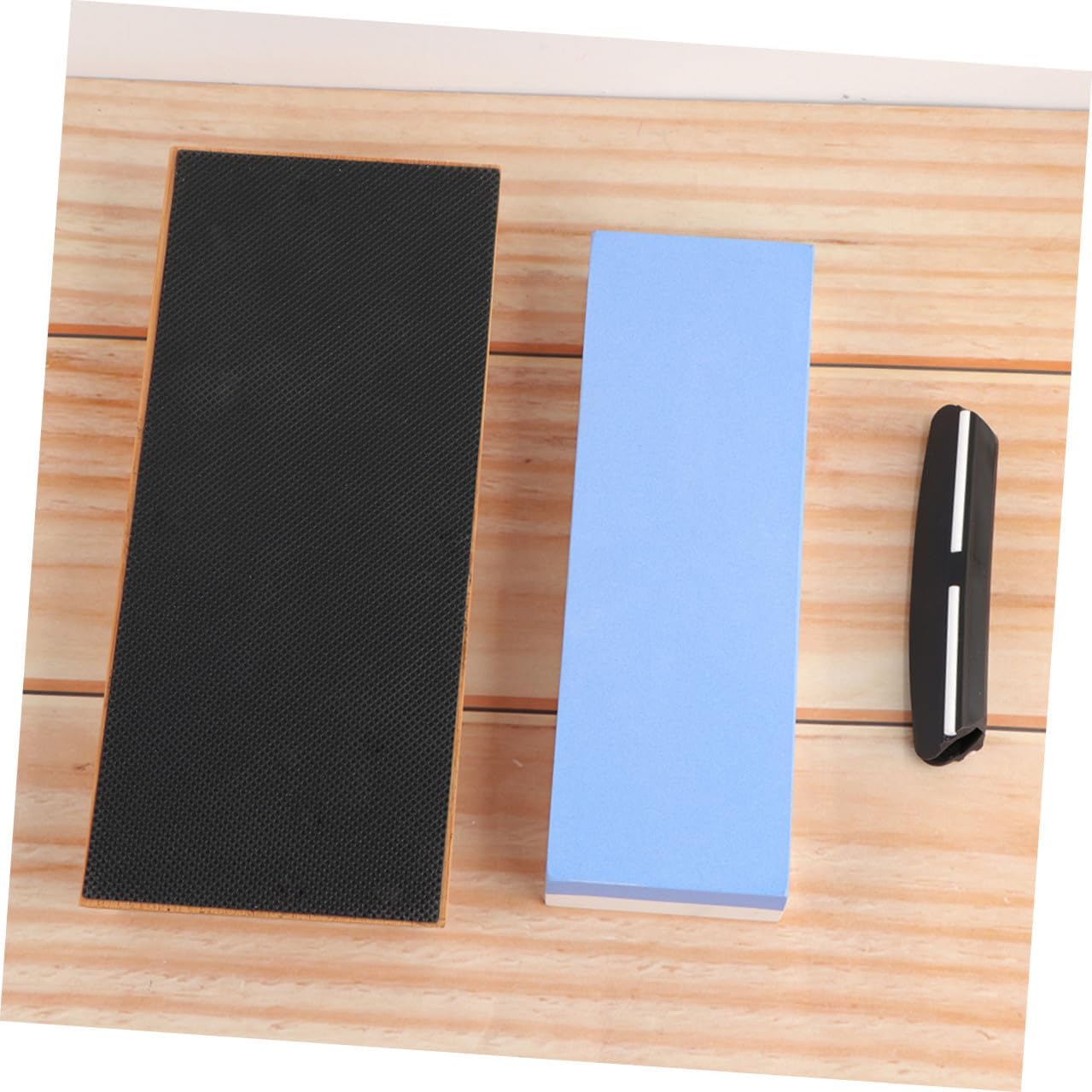 Double Sided Kitchen Sharpening Stone Set 1000/6000 Grit Whetstone with Silicone Pad Base Angle Guide and Correction Stone 5pcs Home Sharpening Tool Kit