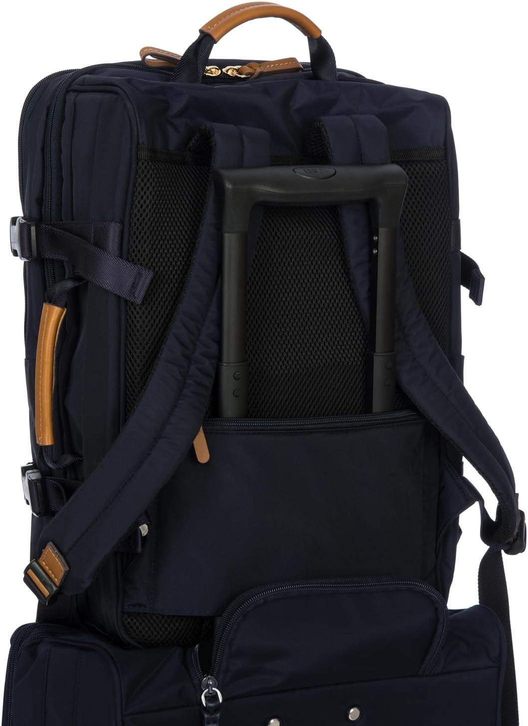 Bric's X-Travel Montagne Backpack 16 Inch, Water-Resistant Recycled Nylon Carry-On Daypack with Compression Straps, Padded Backpanel, Laptop Sleeve and Luggage Pass-Through - Navy