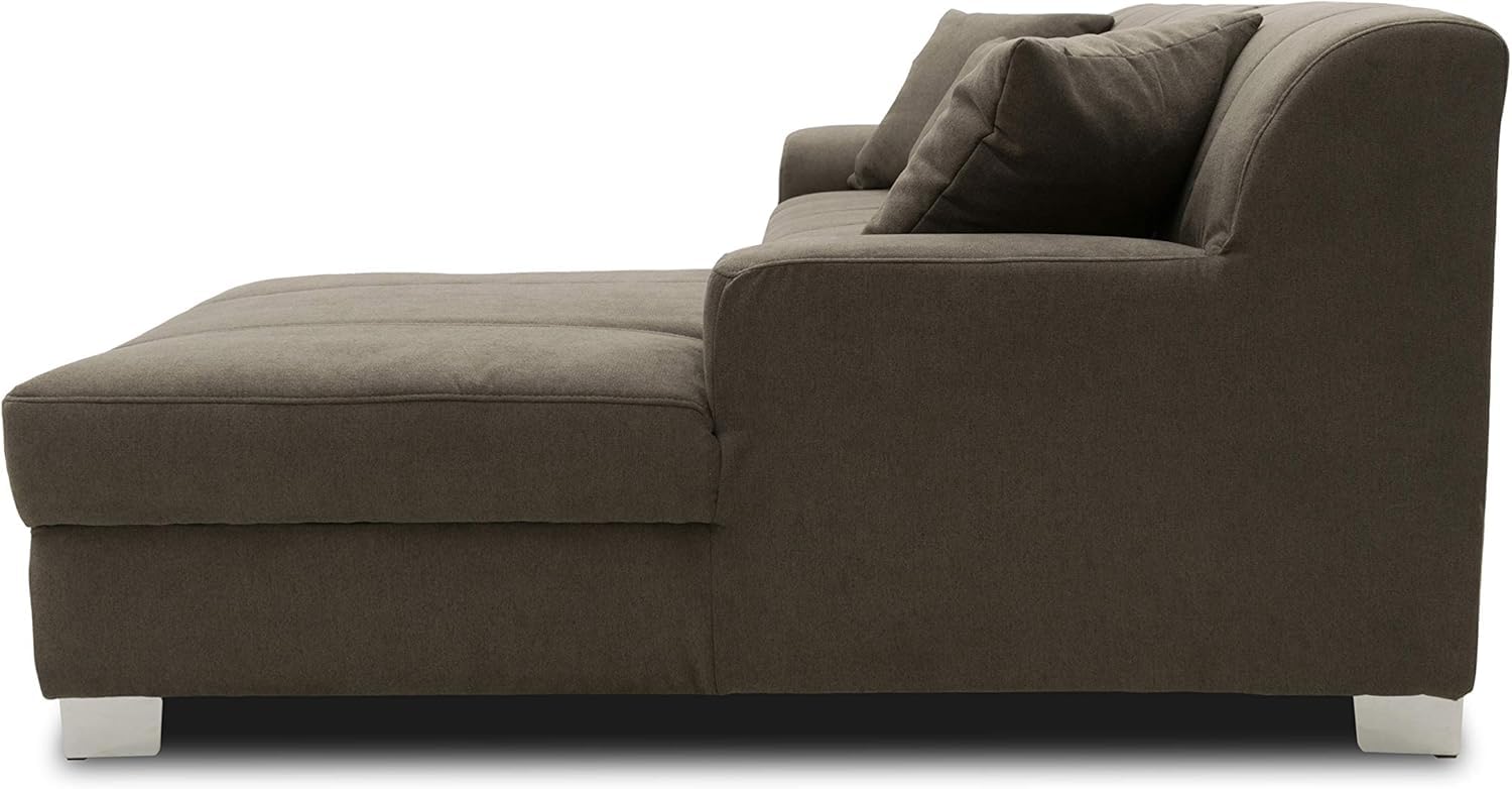 DOMO. collection Ecksofa Capri, Sofa in L-Form, Couch, Polsterecke, Eckcouch, Sofa-Garnitur, Longchair rechts 239 x 152 x 75 cm (BxTxH), khaki