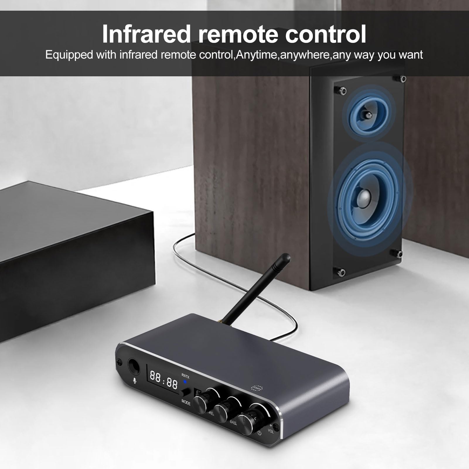 Sxhlseller Récepteur Bluetooth 5.1 pour Home Stéréo, Adaptateur Audio à Faible Latence et HD, Récepteur D'émetteur Bluetooth de Musique sans Fil HiFi avec RC A Coaxial AUX 3,5 Mm, Contrôle