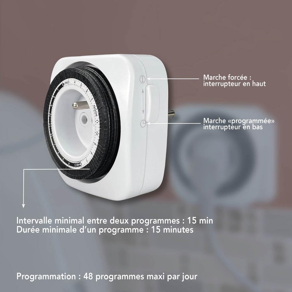 Tibelec 562220 programator czasowy, przełączanie dzienne, kompaktowa mechanika