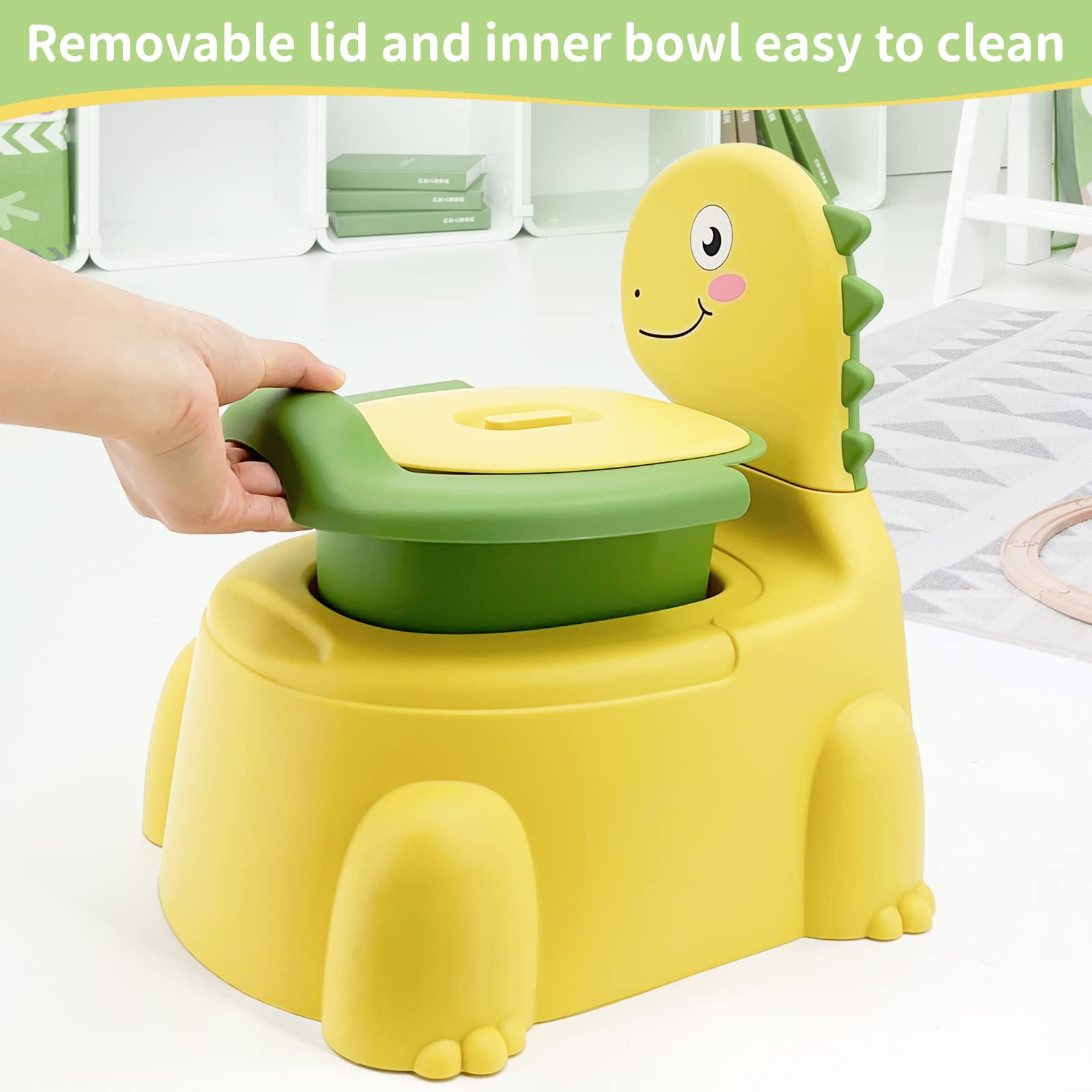 Orinal de inodoro silla de entrenamiento para bebés, niños y niñas, asiento de dinosaurio portátil para niños de 1 a 6 años de edad, niños pequeños, mini inodoros para niños pequeños, orinal de